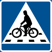 skylt för cykelöverfart
