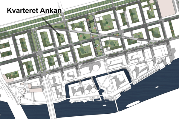Karta över inre hamnen etapp 2 med kvarteret Ankan