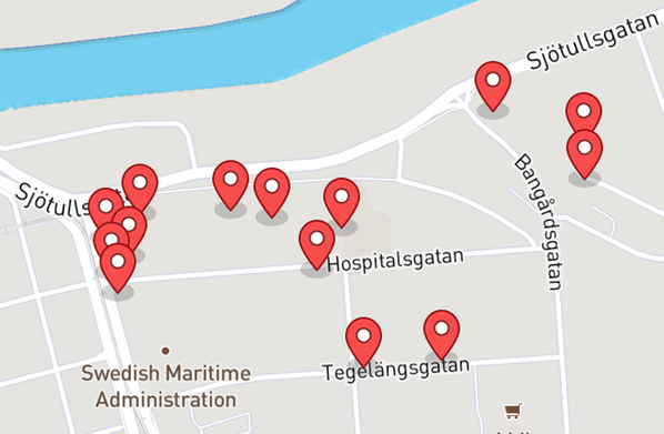 Bild på karta från appen Norrköping Go